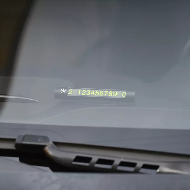Ajutine auto parkimiskaart Tellur TLL171251 — metallikmust, kuvab kahte telefoninumbrit