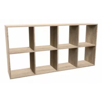 Raamatukapp top e shop MALAX 2X4 SONOMA, Sonoma tamm, 8 riiulit, 1470×300×750 mm