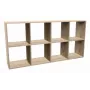 Raamatukapp top e shop MALAX 2X4 SONOMA, Sonoma tamm, 8 riiulit, 1470×300×750 mm