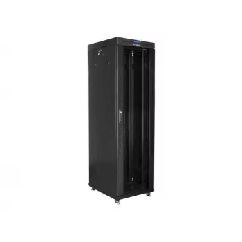Vabalt seisev rack-kapp LANBERG 42U FF01-6842-12BL 600×800×2127.5 mm, 1200 kg, IP20, võtmelukk, rattad