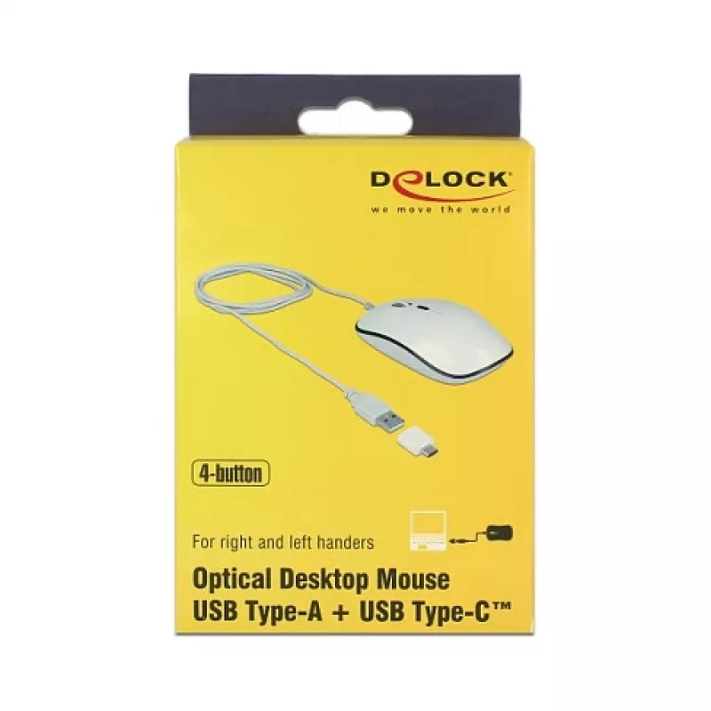 Hiir DeLOCK 12532 Office mõlemakäeline USB Type-A optiline 3200 DPI