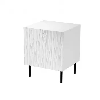 Öölaud Cama Meble JUNGLE 53,5×40,5×44 cm valge matt, MDF ja puitlaastplaat, mustad jalad, komplekt 2 tk