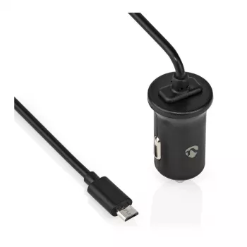 Nedis Auto-Charger 12 W 1x 2.4 A - väljundite arv: 1, Micro USB (püsiv) kaabel, ühepinge väljund