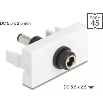 DC toitepikendusmoodul DELOCK Easy 45 — DC 5,5×2,5 mm pesa pistikule DC 5,5×2,5 mm — mudel 90865