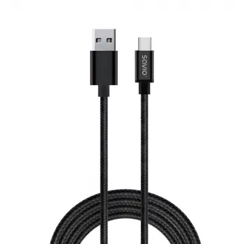 Savio CL-129 USB-kaabel 2 m USB 2.0 USB A USB C Must
