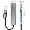 QOLTEC USB-C jaotur 4x USB + SD/TF kaardilugeja mudel 53794