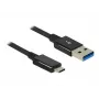 DeLOCK Premium – USB-kaabel – 24-kontaktiline USB Type C (M) – 9-kontaktilise USB Type A (M) külge – 1,0 m (USB 3.1 Gen2) – Must (83983)