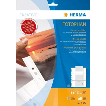 Fototaskud HERMA Fotophan 9x13 cm horisontaalne valge 10 tk