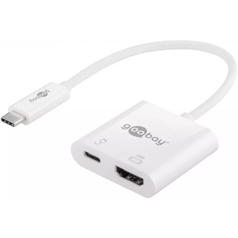 Goobay USB-C™ Multiport Adapter HDMI, valge, 0,145 m - laiendab USB-C™ seadet HDMI™-pistikuga (62110)