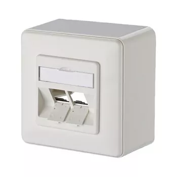METZ CONNECT Keystone ühenduspesa AP 2-pordiga, varustamata, puhas valge
