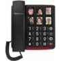 Juhtmega suurte nuppudega telefon AMPLICOM BigTel 40 plus — suur ekraan, fotodega kiirvalimisnupud