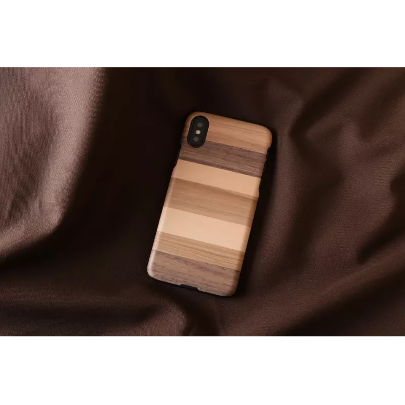 Nutitelefoni ümbris man and wood iPhone X/XS jaoks — must kaitseümbris
