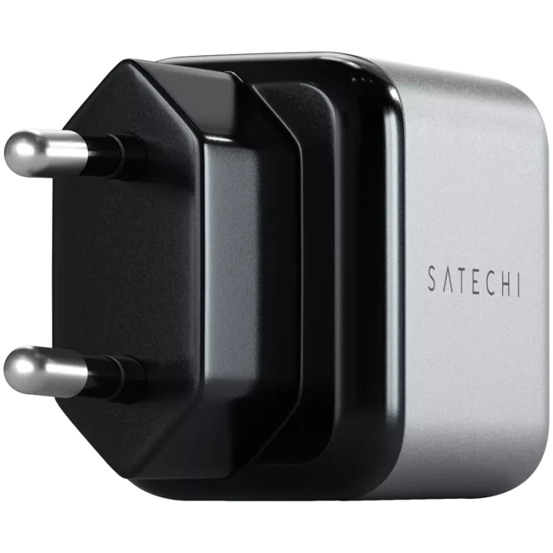 Mobiilseadme laadija Satechi ST-UC30WCM-EU — Universaalne siseruumides kasutatav vahelduvvoolulaadija 1× USB-C, must/hõbedane