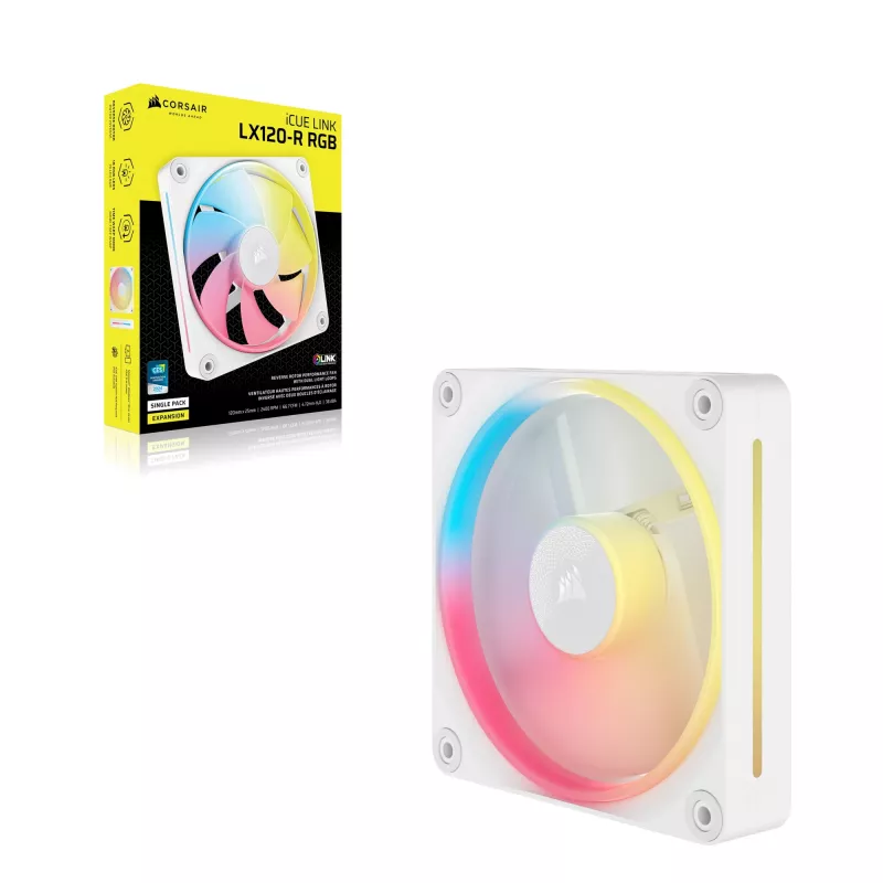 CORSAIR iCUE LINK LX120-R RGB 120mm ARGB Reverse Blade Case Fan - Valge