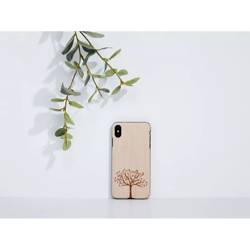 Nutitelefoni ümbris man and wood iPhone X/XS, õunapuu puit, must