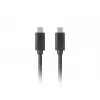 USB C-C kaabel LANBERG CA-CMCM-32CU-0018-BK USB 3.2 Gen 2, 1,8 m, must, 100 W PD, 4K video