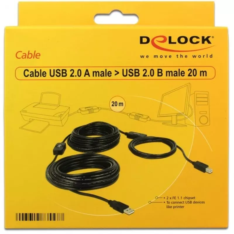 USB-kaabel DeLOCK 20m USB2.0-A - USB2.0-B 83557