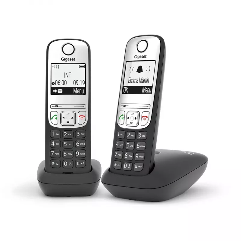 Gigaset A690 Duo analoogtelefon helistaja ID must, hõbedane