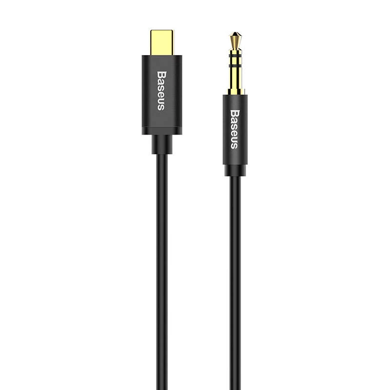Baseus Yiven helikaabel USB-C kuni 3,5 mm minipesa, 1,2 m (must)