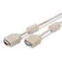 VGA monitori pikenduskaabel DIGITUS AK-310203-030-E — 3 m, VGA (D-Sub) isane VGA (D-Sub) emasele, 3Coax+7-juhtmeline, beež