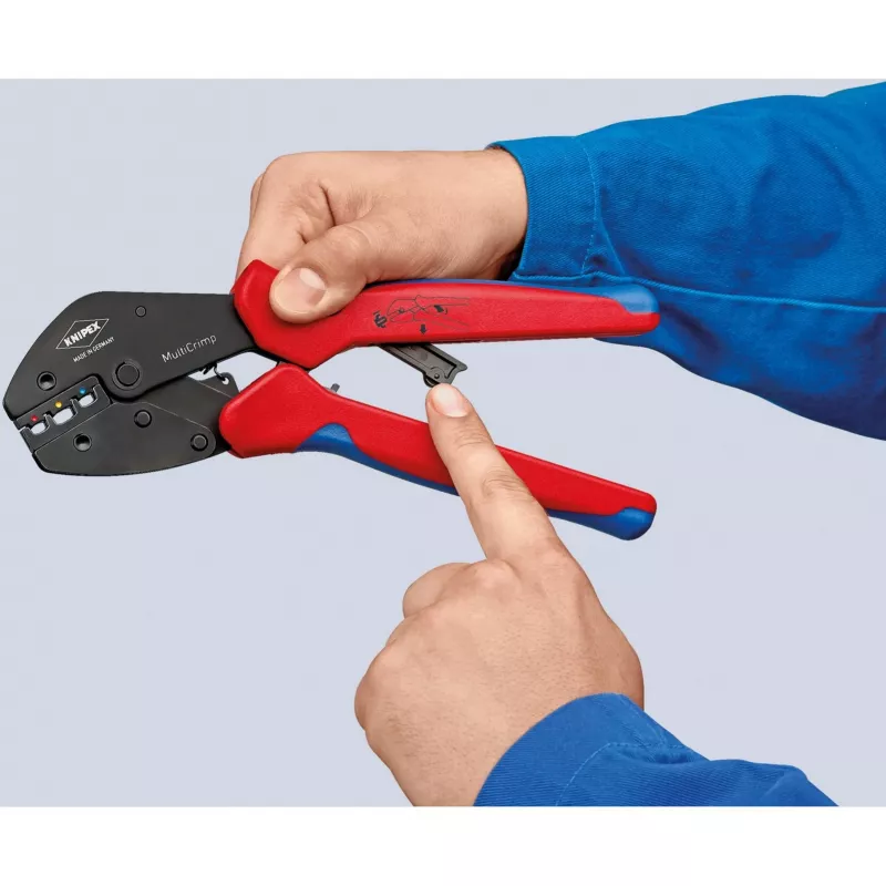 Knipex 97 33 02 kaablikrimpsimistööriist Krimpsimistööriist Sinine, Punane