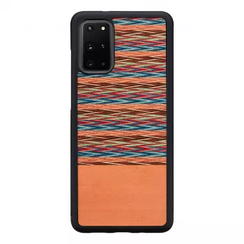 man and wood telefonikohver Samsung Galaxy S20+ jaoks — pruun ruudumuster musta äärisega