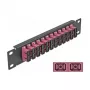 Fiiberoptiline patch-paneel DeLOCK 10 tolli 12 porti SC Duplex violetne 1U must