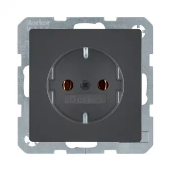 Pistikupesa tüüp F berker 47436086 — 16 A, 250 V, antratsiit, duroplastkorpuses