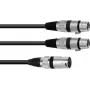 Helikaabel XLR 3-kontaktiline isane kuni 2 x XLR 3-kontaktiline emane Omnitronic 30225210