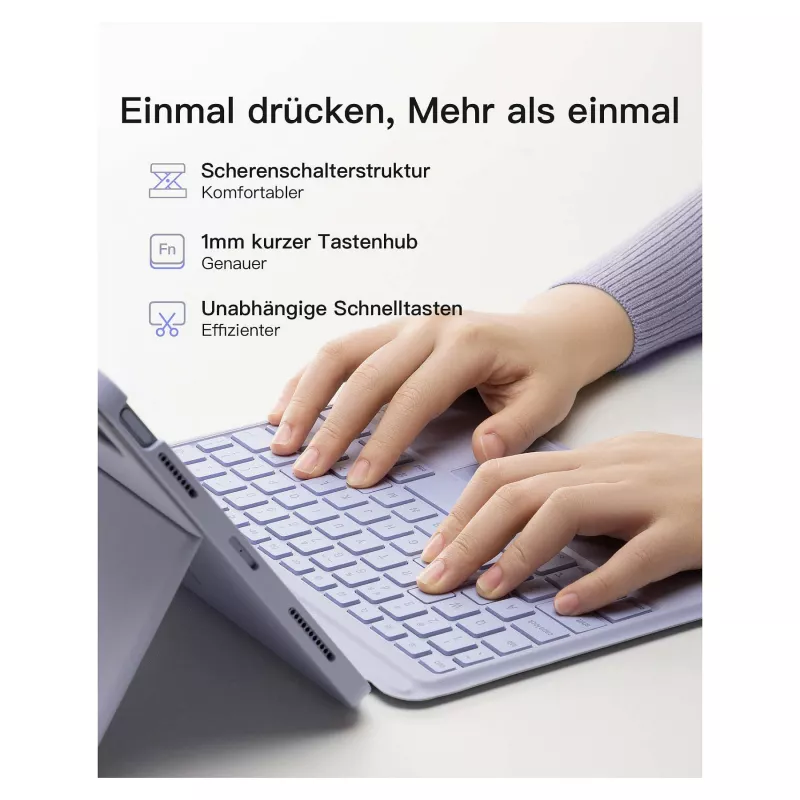 inateck klaviatuur iPad 11 iPad Air 4/5Gen.Com. QWERTZ lilla