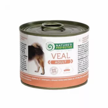 Märg koeratoit nature’s protection Adult Veal 200 g — täisväärtuslik konservtoit täiskasvanud koertele, proteiin 10,6%, rasv 6,9%, niiskus 75%