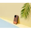 Meeste ja puidust telefoniümbris iPhone 12 mini jaoks — pruun ruudumuster musta servaga