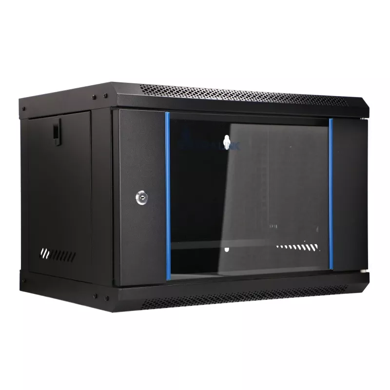 EXTRALINK LITE 6U 530X400 SEINAKINNITATAV RACK-KAPP MUST RIIULIGA