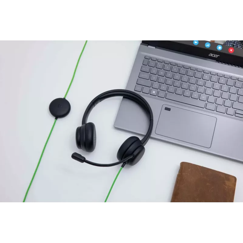 Juhtmega konverentsipeakomplekt Acer GP.HDS11.01N — supra-aural, 2 m kaabel, 20–20000 Hz, 160 g, must