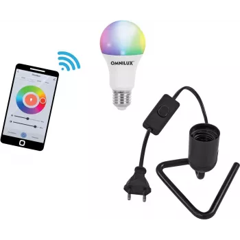 LED pirn EUROLITE E27 RGB WW CW WiFi, kolmnurkse pesaga, must