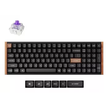 Mehaaniline magnetklaviatuur Keychron K4H-F1 — 96% vormitegur, QWERTY, USB + RF-juhtmevaba + Bluetooth, 100 klahvi, RGB, must