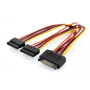 Assmann SATA Y-Adapterkabel 15-pin SATA auf 2x 15-pin SATA ST/BU/BU 0,3m SATA Y-Adapter-Kabel, 0,3m - 15-pin SATA auf 2x 15-pin SATA, ST/BU/BU - Siche