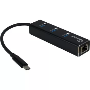 Inter-Tech Argus IT-410 - Hub - 3 x SuperSpeed USB 3.0 + 1 x 10/100/1000 - Lauaarvuti (88885440)
