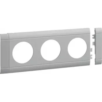 HAGER GB080307035 kateplaat kolmekordne pistikupesa halogeenivaba OT 80 helehall (GB080307035)
