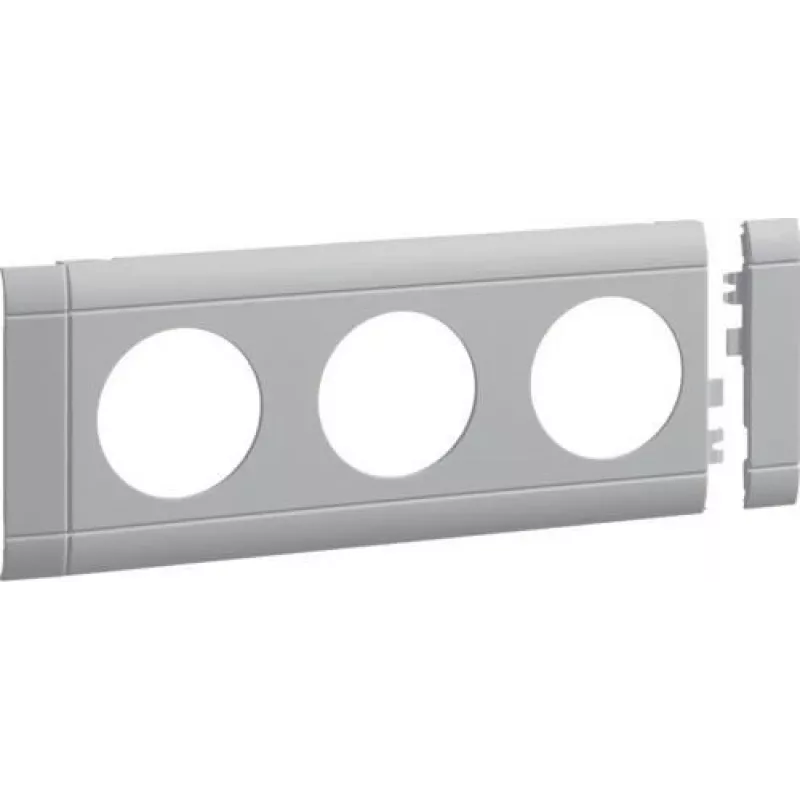 HAGER GB080307035 kateplaat kolmekordne pistikupesa halogeenivaba OT 80 helehall (GB080307035)