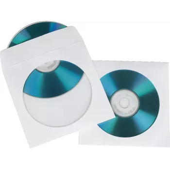 Hama CD/DVD paberkaitseümbrised, valged, pakis 25 tk, 1 ketta jaoks