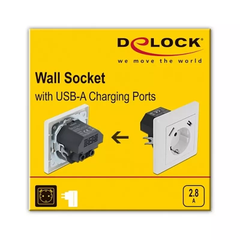 Pistikupesa 2 x USB + CEE 7/3 DeLOCK 11473