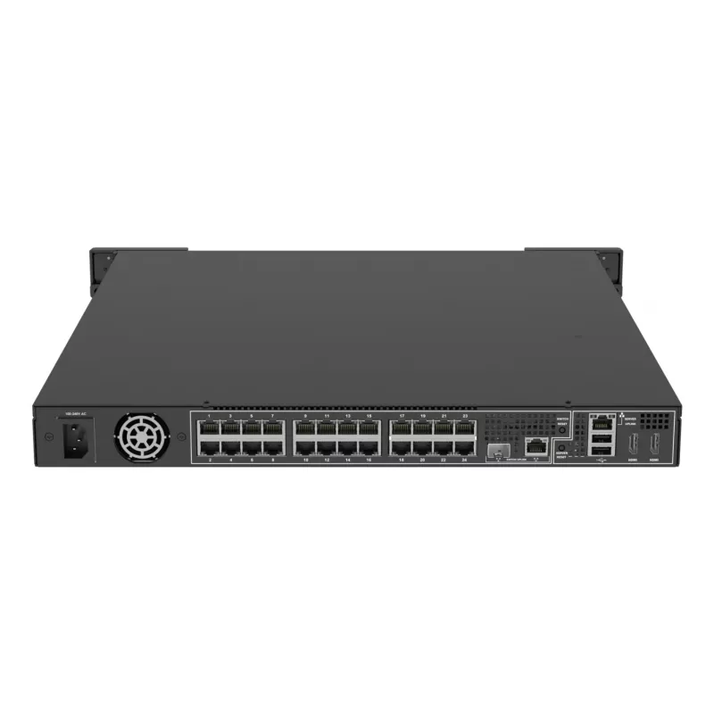 Videovalvesalvesti AXIS S2224 Mk II 24-kanaliline, 48-kanaliline taasesitus, 7680×4320, 6 TB HDD, 256 GB SSD, RAID 0/1/10, 1U, must