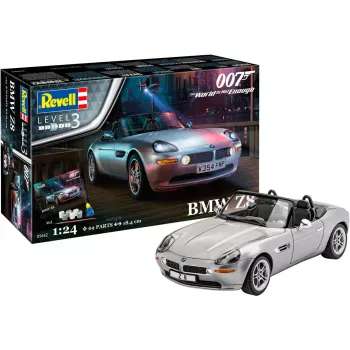 Mudelauto REVELL BMW Z8 1:24 survevalukomplekt, kokkupandud mudel väljapanekuks