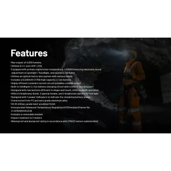 Pealamp H Series 3000 LUMENS/HC75 Uhe Nitecore