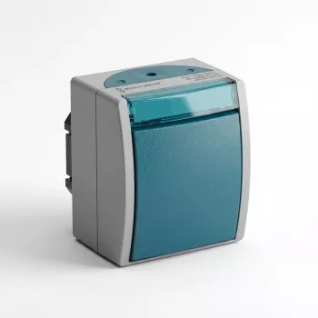 BJ - Ocean - Wippschalter Wassergeschützt 1-fach - AP *grau/blaugrün* (2601/6W-53)