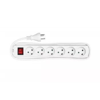 Microconnect MC-GRU0630DK pikendusjuhe 3 m 6 AC-pistikupesaga siseruumides kasutamiseks, valge