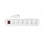 Microconnect MC-GRU0630DK pikendusjuhe 3 m 6 AC-pistikupesaga siseruumides kasutamiseks, valge