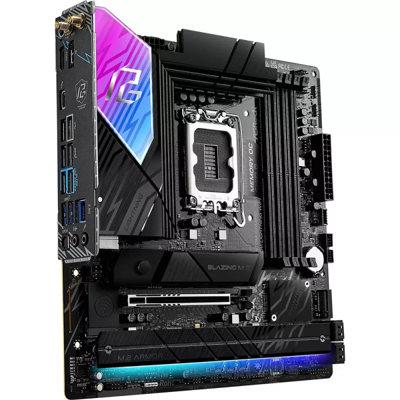 Emaplaat ASRock B860M Lightning WiFi — Intel B860, LGA1851, microATX, DDR5, 4 DIMM, Wi‑Fi 6E, 2.5Gb LAN, Thunderbolt 4