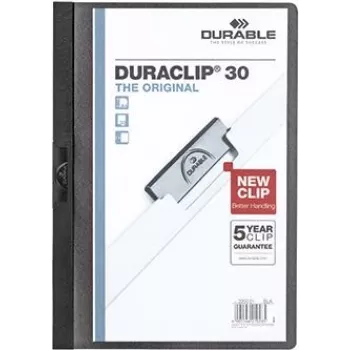 Durable DURACLIP 30. Produktfarbe: Schwarz, Transparent, Material: PVC, Maximale Kapazität: 30 Blätter (220001)